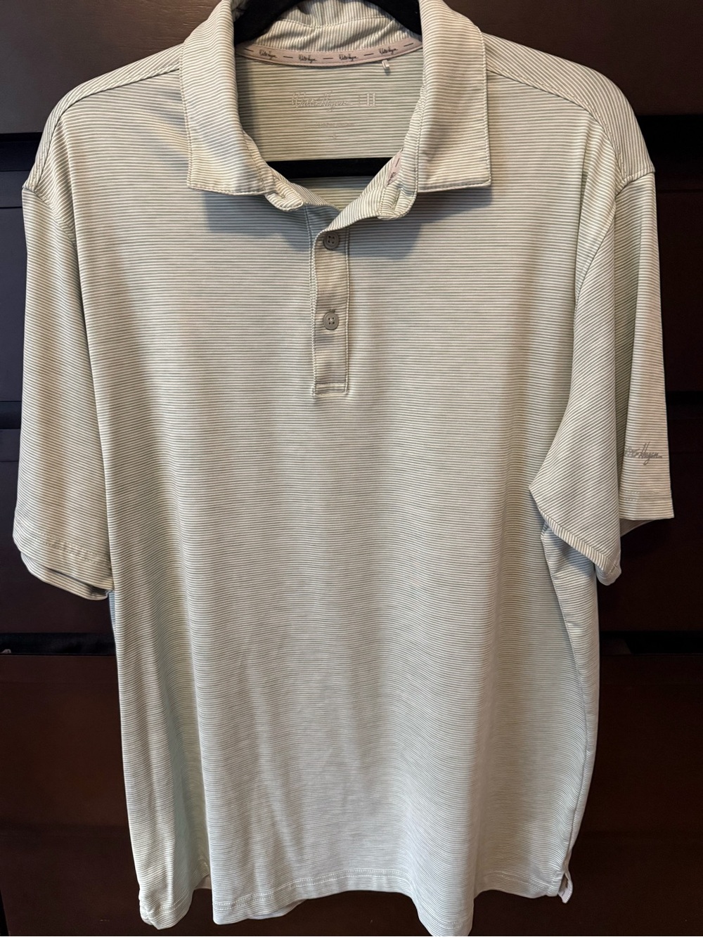 Walter Hagen Light Gray Thin-Striped Polo